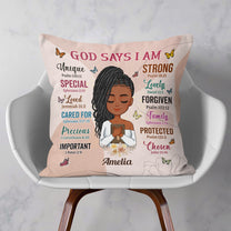 God Says I Am Unique - Personalized Pillow (Insert Included)