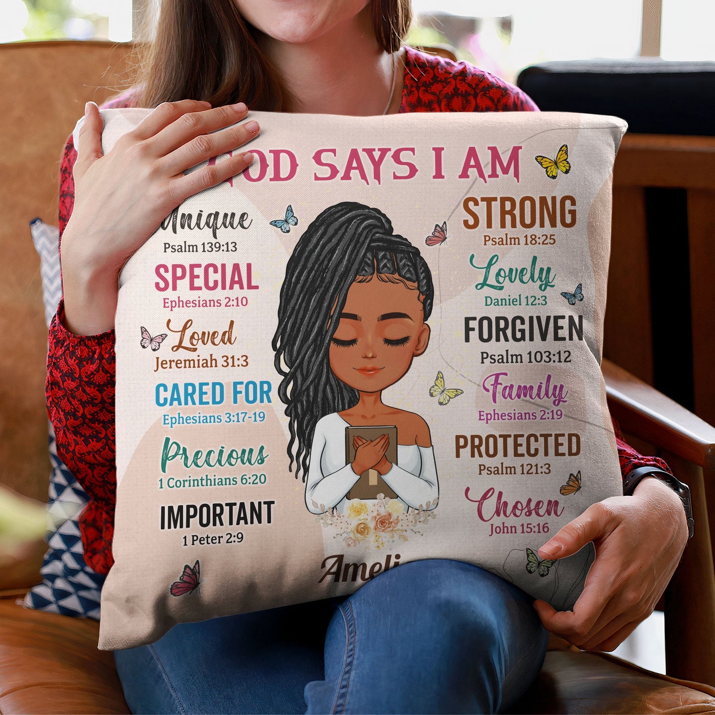 God Says I Am Unique - Personalized Pillow (Insert Included)