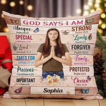 God Says I Am Unique - Photo Version - Personalized Photo Pillow (Insert Included)