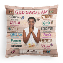 God Says I Am Unique - Photo Version - Personalized Photo Pillow (Insert Included)