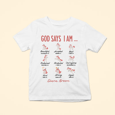 God Says I Am (Unicorn Ver.) - Personalized Shirt