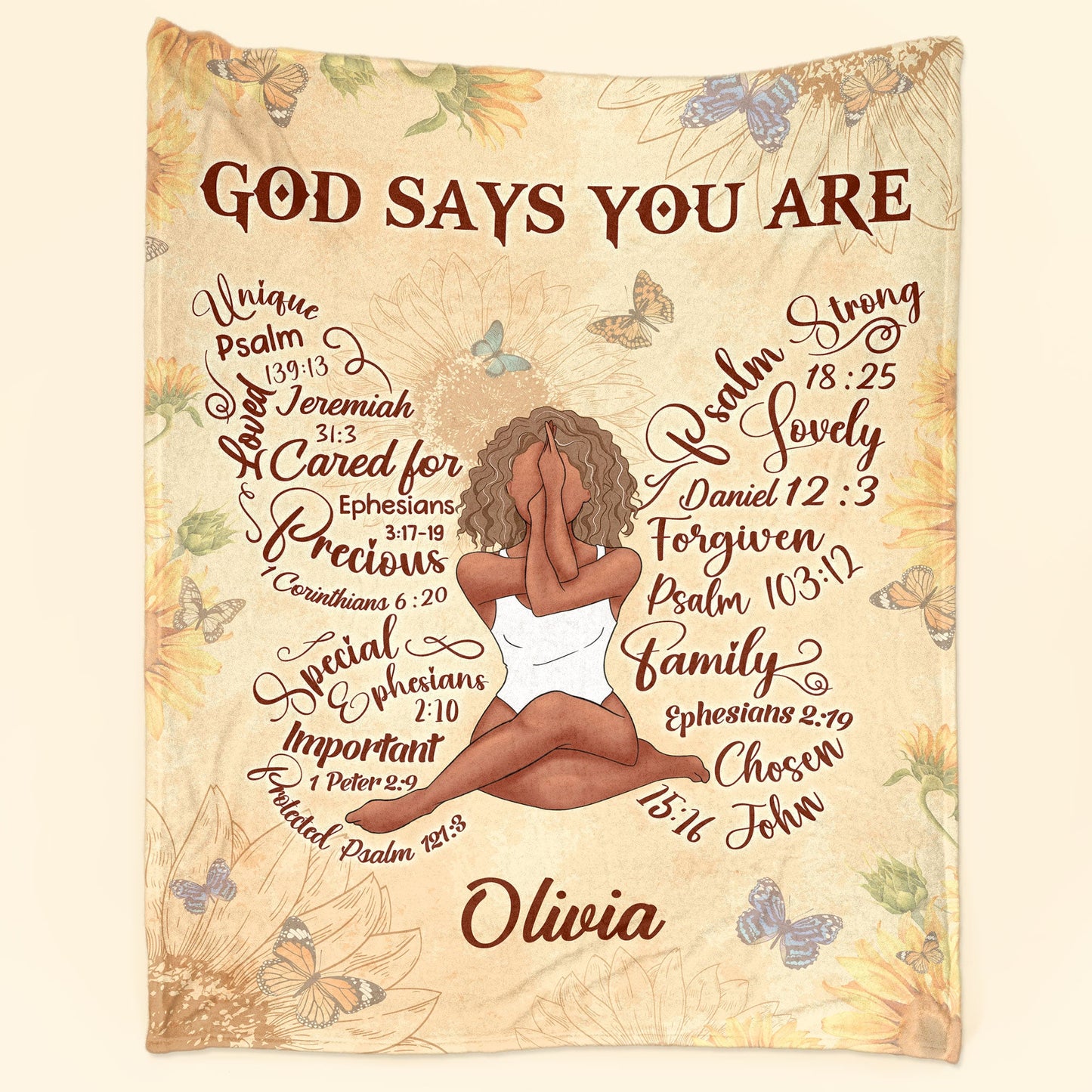 God Says You Are Christian Bible Verse - Personalized Blanket