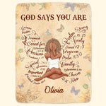 God Says You Are Christian Bible Verse - Personalized Blanket