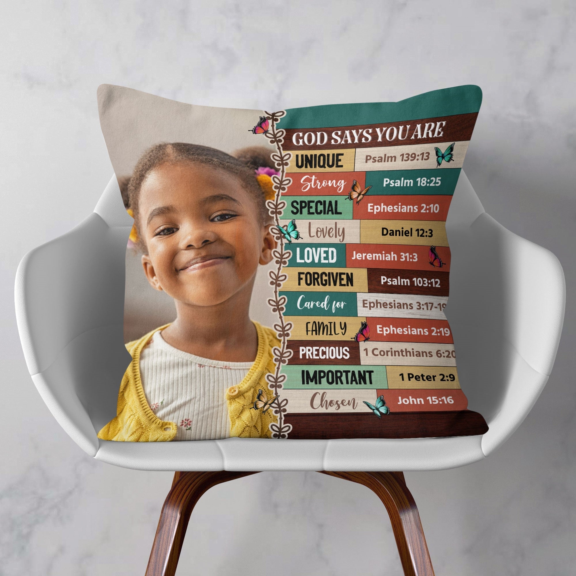 God Says You Are For Daughter, Son - Personalized Photo Pillow (Insert Included)