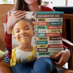 God Says You Are For Daughter, Son - Personalized Photo Pillow (Insert Included)