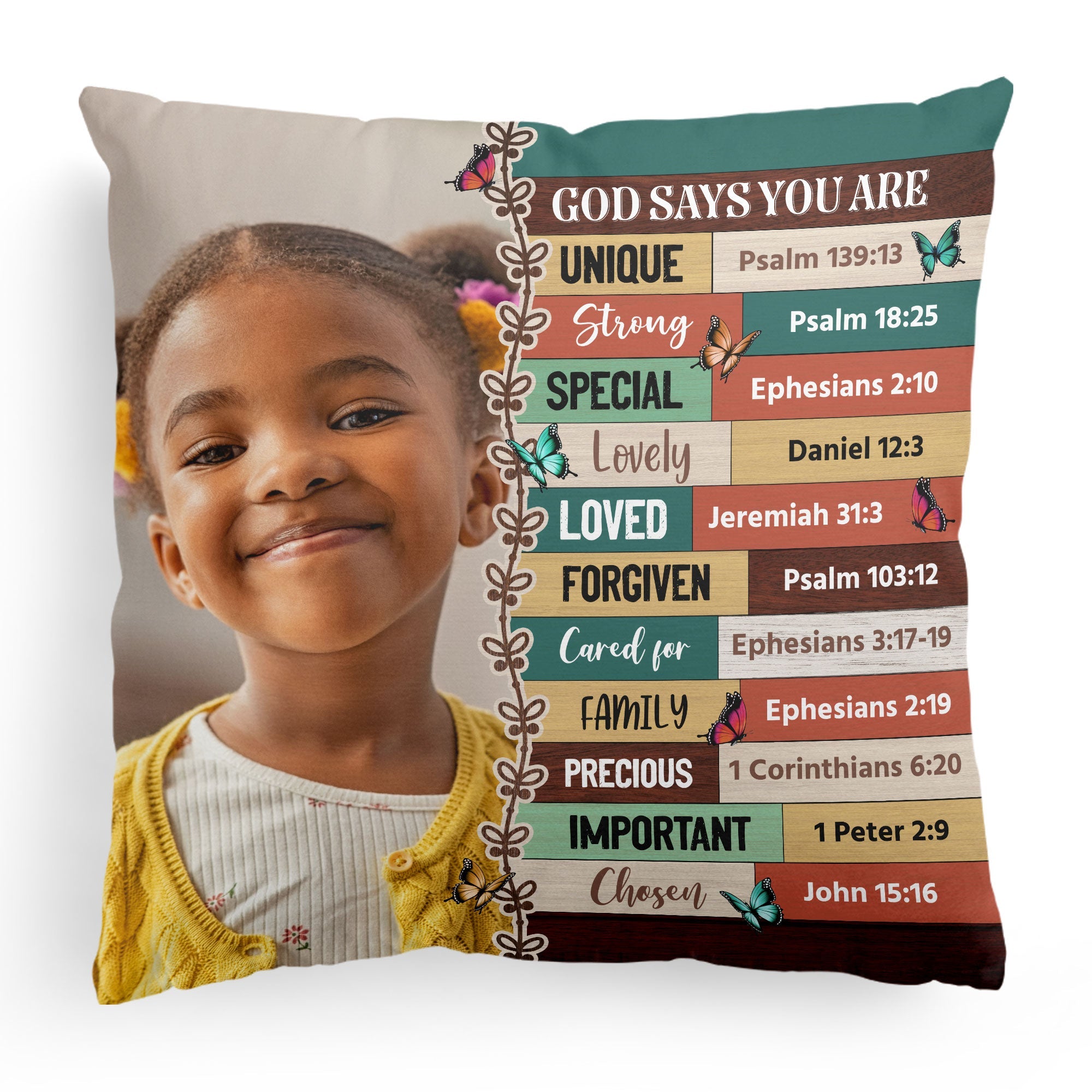 God Says You Are For Daughter, Son - Personalized Photo Pillow (Insert Included)