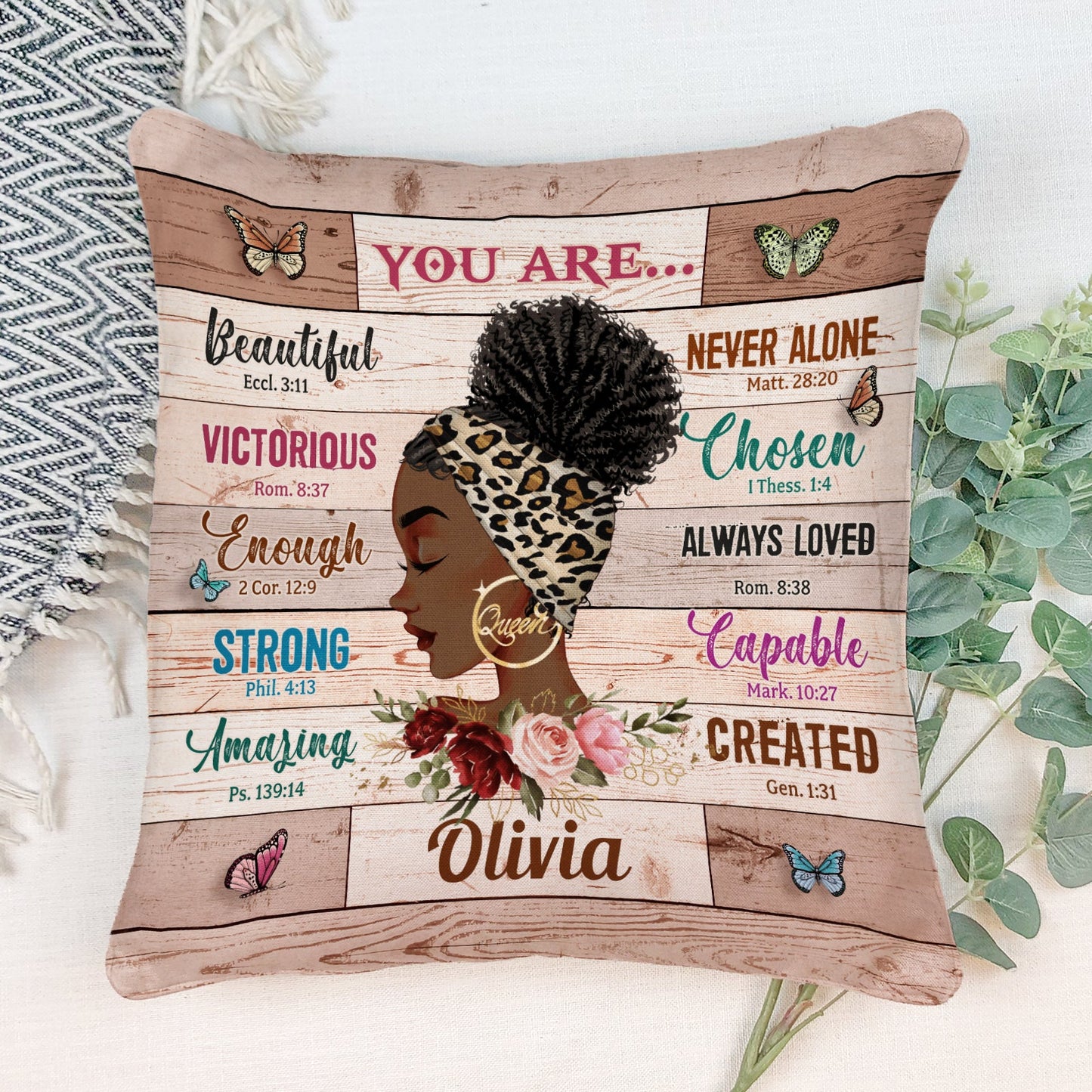 God Says You Are - Personalized Pillow - Birthday Gift Motivational Gift For Girls, Black Girls