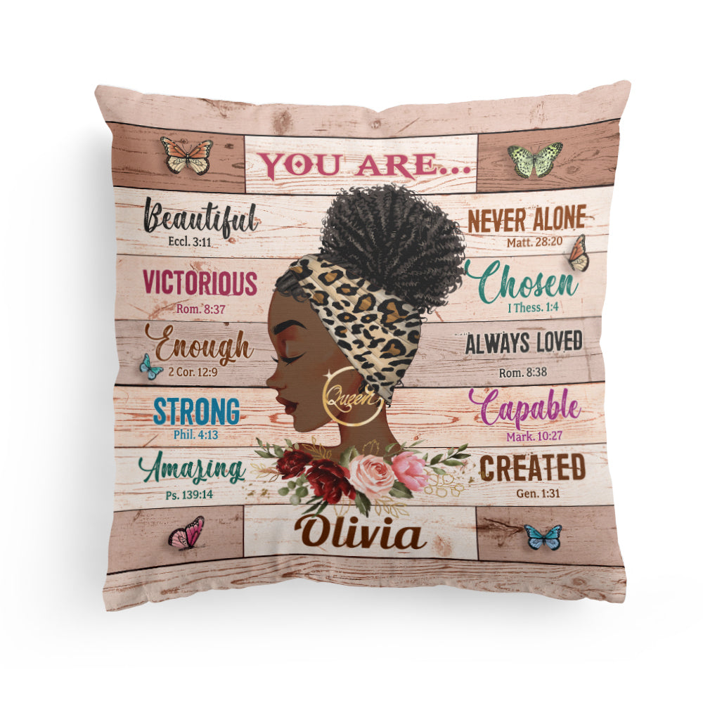 God Says You Are - Personalized Pillow - Birthday Gift Motivational Gift For Girls, Black Girls