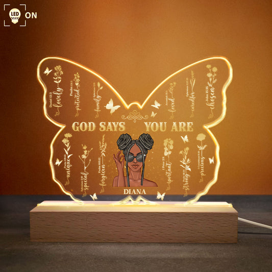 God Says You Are Strong - Personalized LED Light