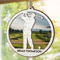 Golf Shape - Personalized 2 Layers Wooden Ornament