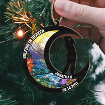 Golfing In Heaven - Personalized Suncatcher Ornament