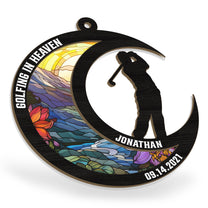 Golfing In Heaven - Personalized Suncatcher Ornament