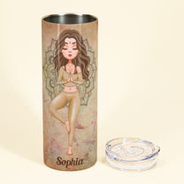 Good Day To Do Yoga - Personalized Skinny Tumbler - Gift For Yoga Lover, Mom, Daughter, Yoga Instructor