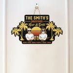 Good Food, Good People, Good Times - Personalized Custom Shaped Wood Sign
