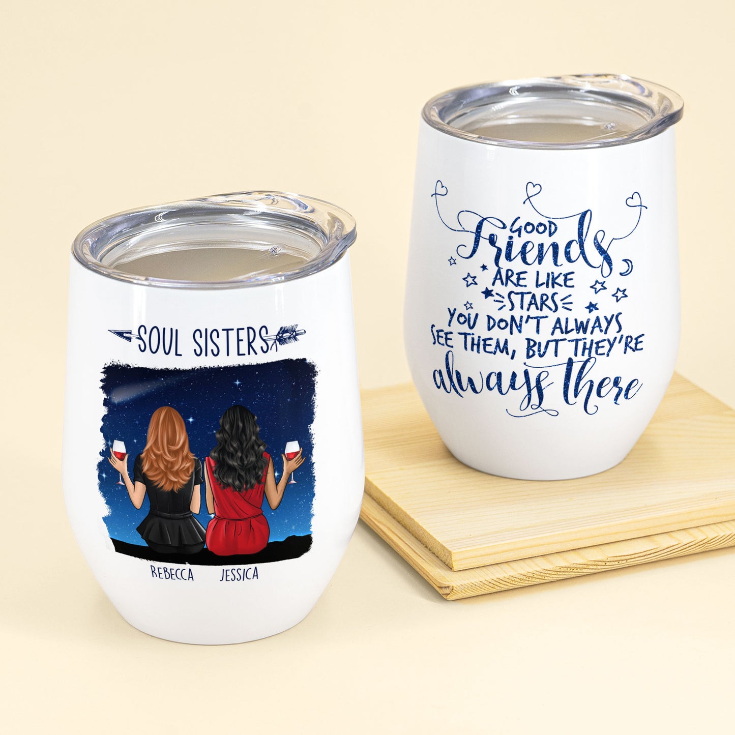 Good Friends Like Stars - Personalized Wine Tumbler - Gift For Besties –  Macorner