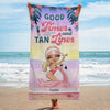 Good Times And Tan Lines - Personalized Beach Towel