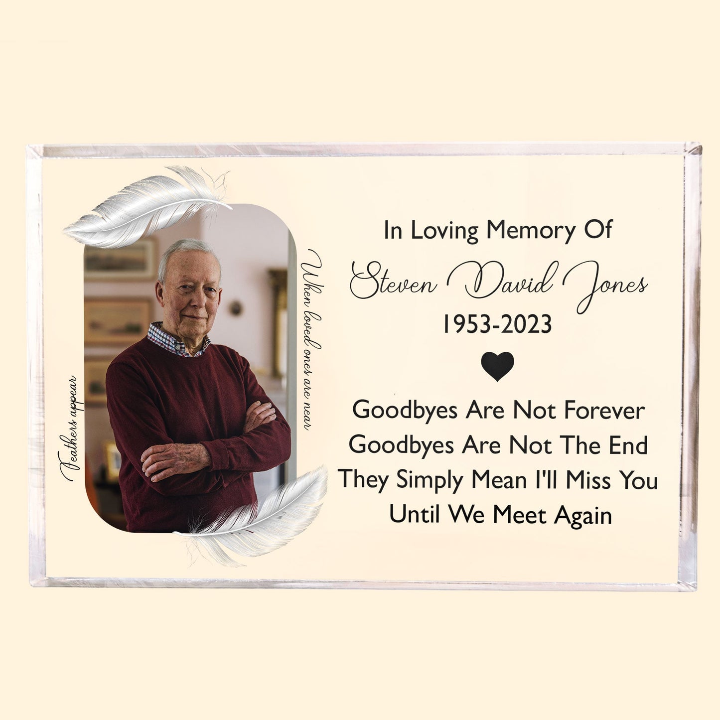 Goodbyes Are Not Forever - Personalized Acrylic Photo Plaque