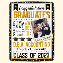 Graduate Congratulation - Personalized Blanket