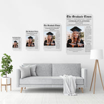 Graduate Printable Newspaper Keepsake - Personalized Photo Poster