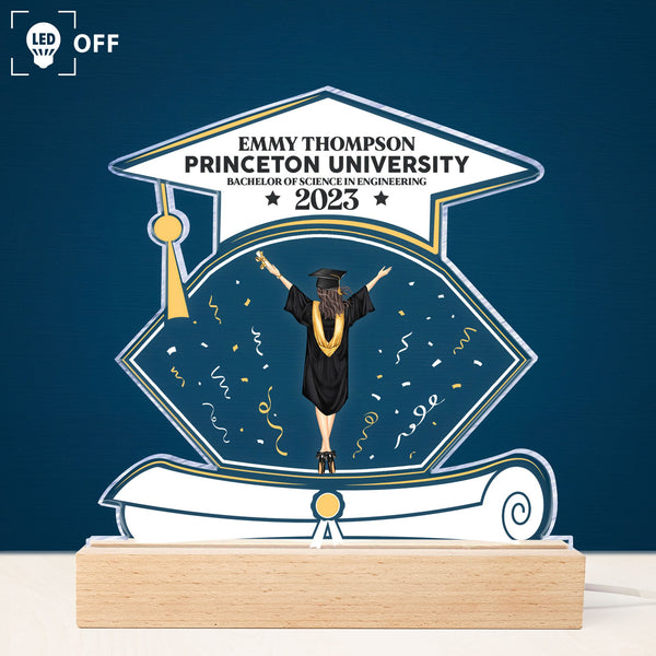 Graduation Ceremony - Personalized 3D LED Light Wooden Base - Macorner
