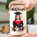Graduation Congratulations Gift - Personalized Photo Clear Glass Cup