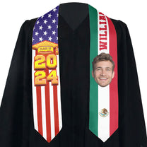 Graduation Flags - Personalized Photo Graduation Stole