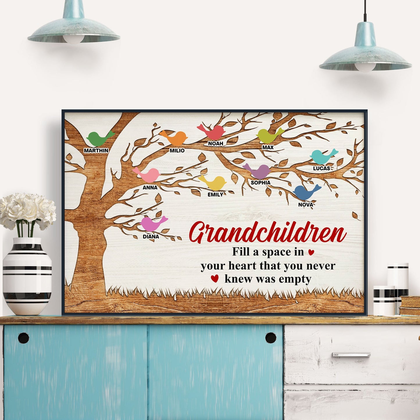 Grandchildren Fill A Space In Your Heart - Personalized Poster