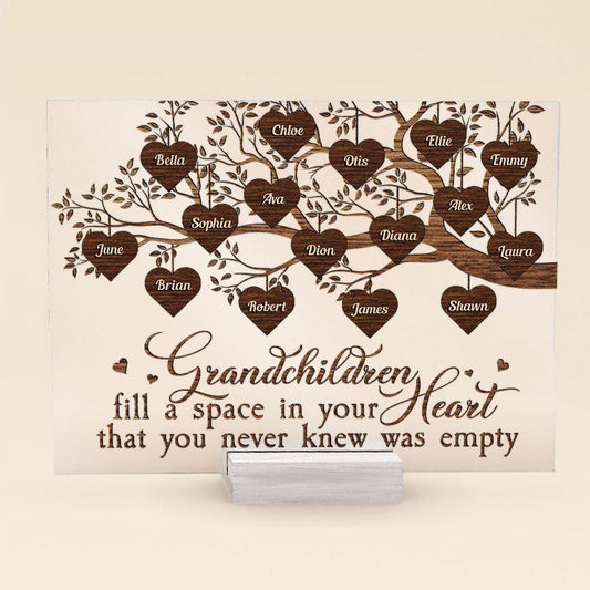 Grandchildren Fill The Space In Grandma's Heart - Personalized Acrylic Plaque