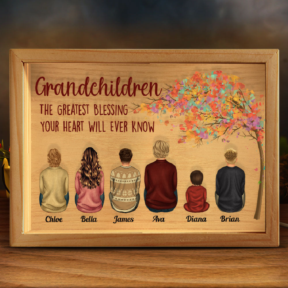 Grandchildren, The Greatest Blessing - Personalized Frame Light Box