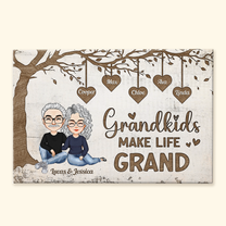 Grandkid Makes Life Grand - Personalized Wrapped Canvas