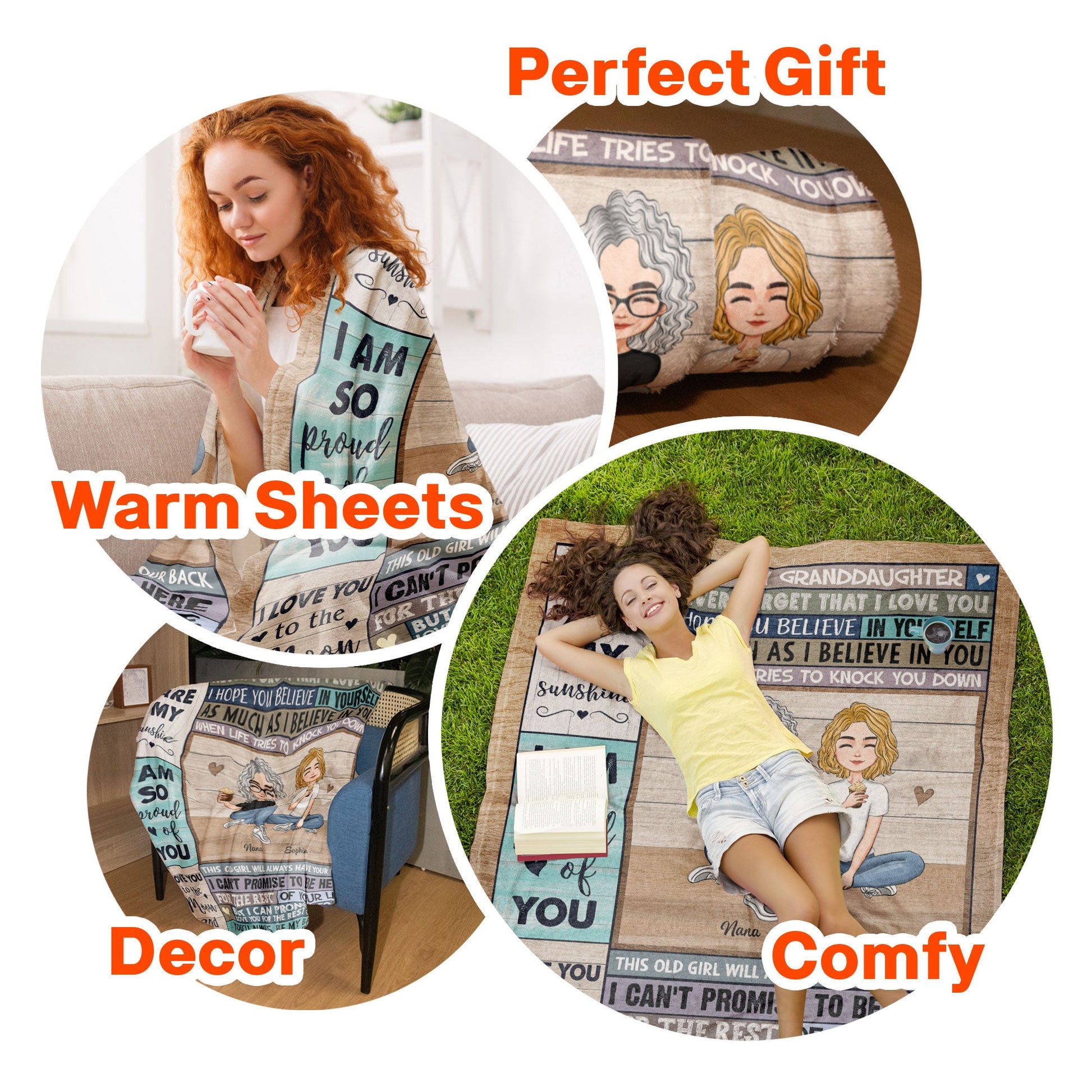 Grandkid - You Are My Sunshine - Personalized Blanket - Christmas, New Year, Loving Gift Gift For Grandkids, Granddaughter, Grandson