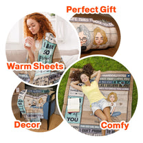 Grandkid - You Are My Sunshine - Personalized Blanket - Christmas, New Year, Loving Gift Gift For Grandkids, Granddaughter, Grandson