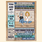 Grandkid - You Are My Sunshine - Personalized Blanket - Christmas, New Year, Loving Gift Gift For Grandkids, Granddaughter, Grandson