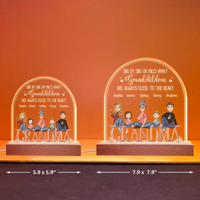 Grandkids Are Always Close To The Heart - Personalized LED Light - Mother's Day, Birthday, Loving Gift For Grandma, Nana, Gigi