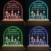 Grandkids Are Always Close To The Heart - Personalized 3D Led Light Wooden Base - Mother's Day, Birthday, Loving Gift For Grandma, Nana, Gigi
