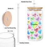 Grandkids Hearts Custom With Names - Personalized Clear Glass Cup