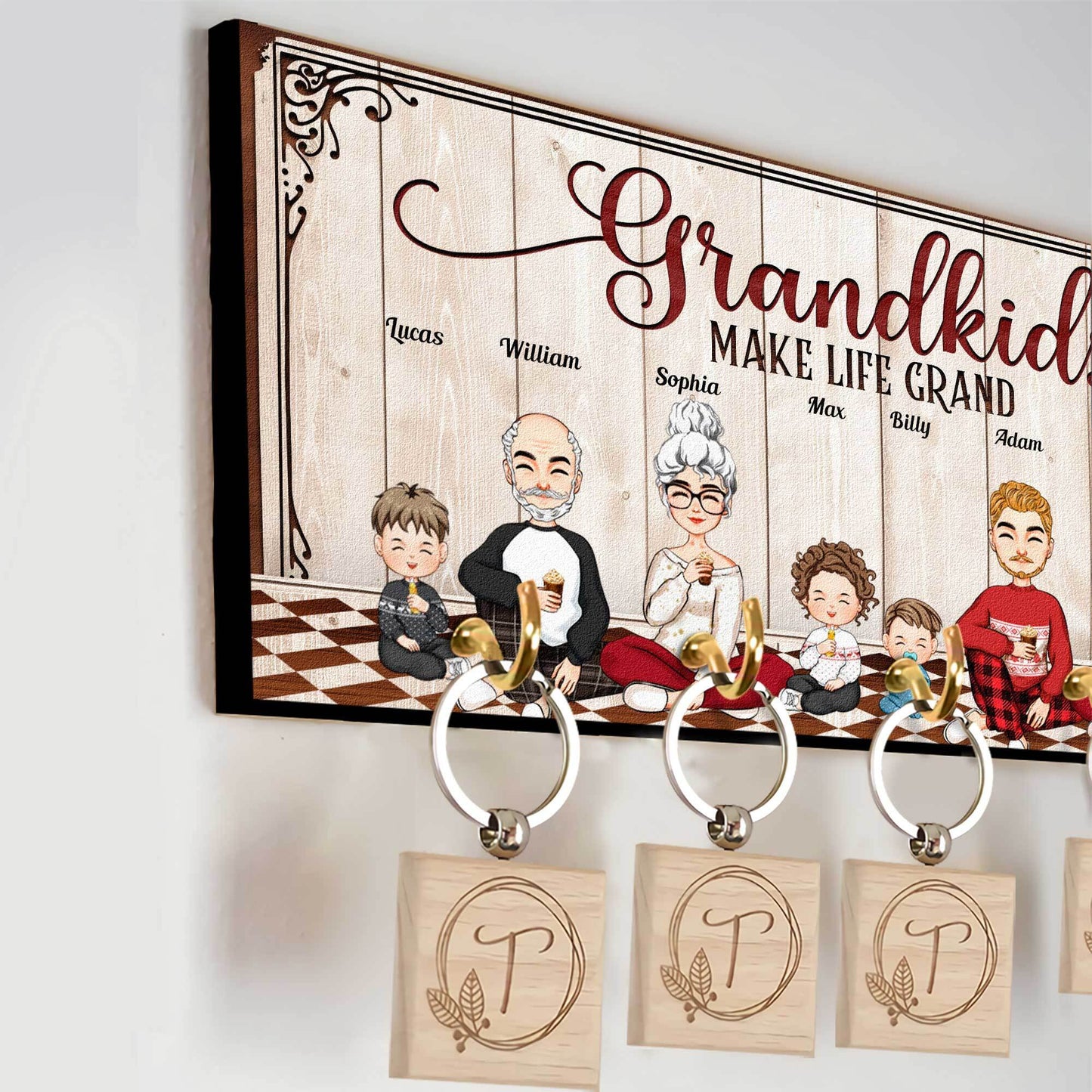 Grandkids Make Life Grand - Personalized Key Holder