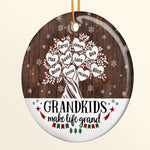 Grandkids Make Life Grand - Personalized Ornament - Christmas Gift For Grandma