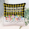 Side By Side Or Miles Apart - Personalized Pillow (Insert Included) - Christmas Gift For Grandma, Grandpa, Grandparents - Snowman Family