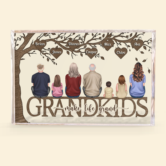 Grandkids Make Life Grand - Personalized Rectangle Acrylic Plaque