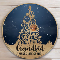 Grandkids Make Life Grand - Personalized Wood Wreath