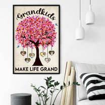 Grandkids Make Life Grand, Family Custom Poster/Canvas, Gift For Grandparents, Grandmother, Grandfather, Grandma, Grandpa-Macorner
