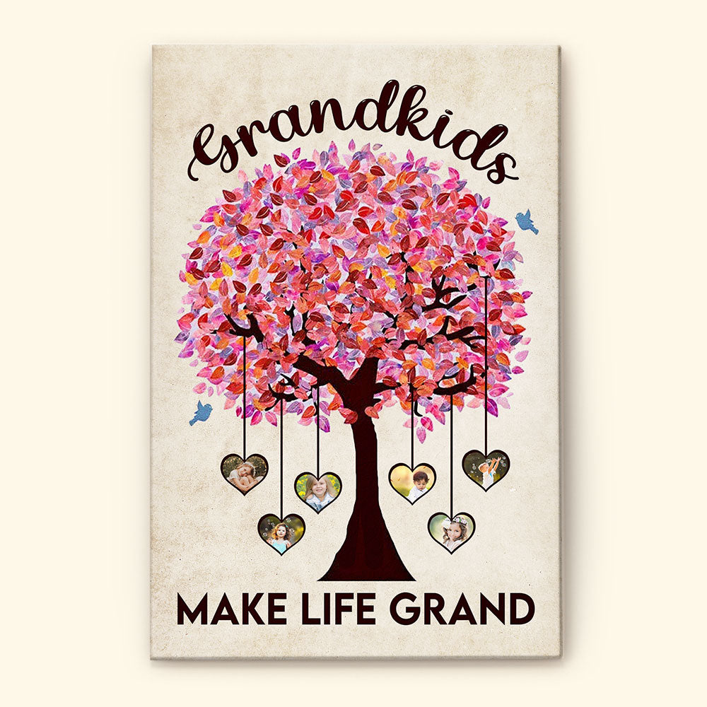 Grandkids Make Life Grand, Family Custom Poster/Canvas, Gift For Grandparents, Grandmother, Grandfather, Grandma, Grandpa-Macorner