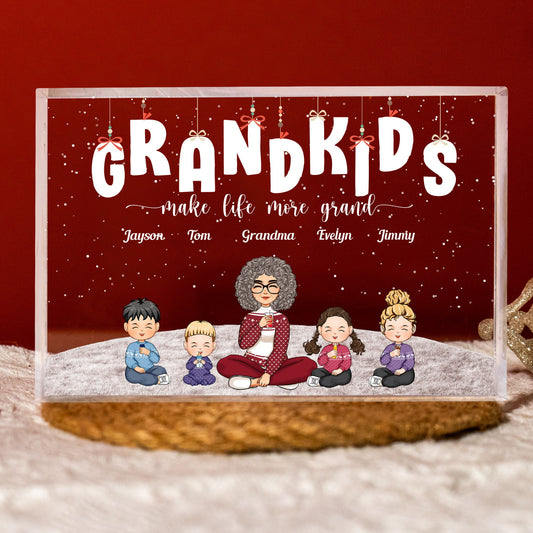 Grandkids Make Life More Grand 2 - Personalized Rectangle Acrylic Plaque