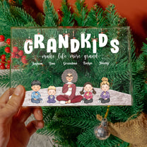 Grandkids Make Life More Grand 2 - Personalized Rectangle Acrylic Plaque