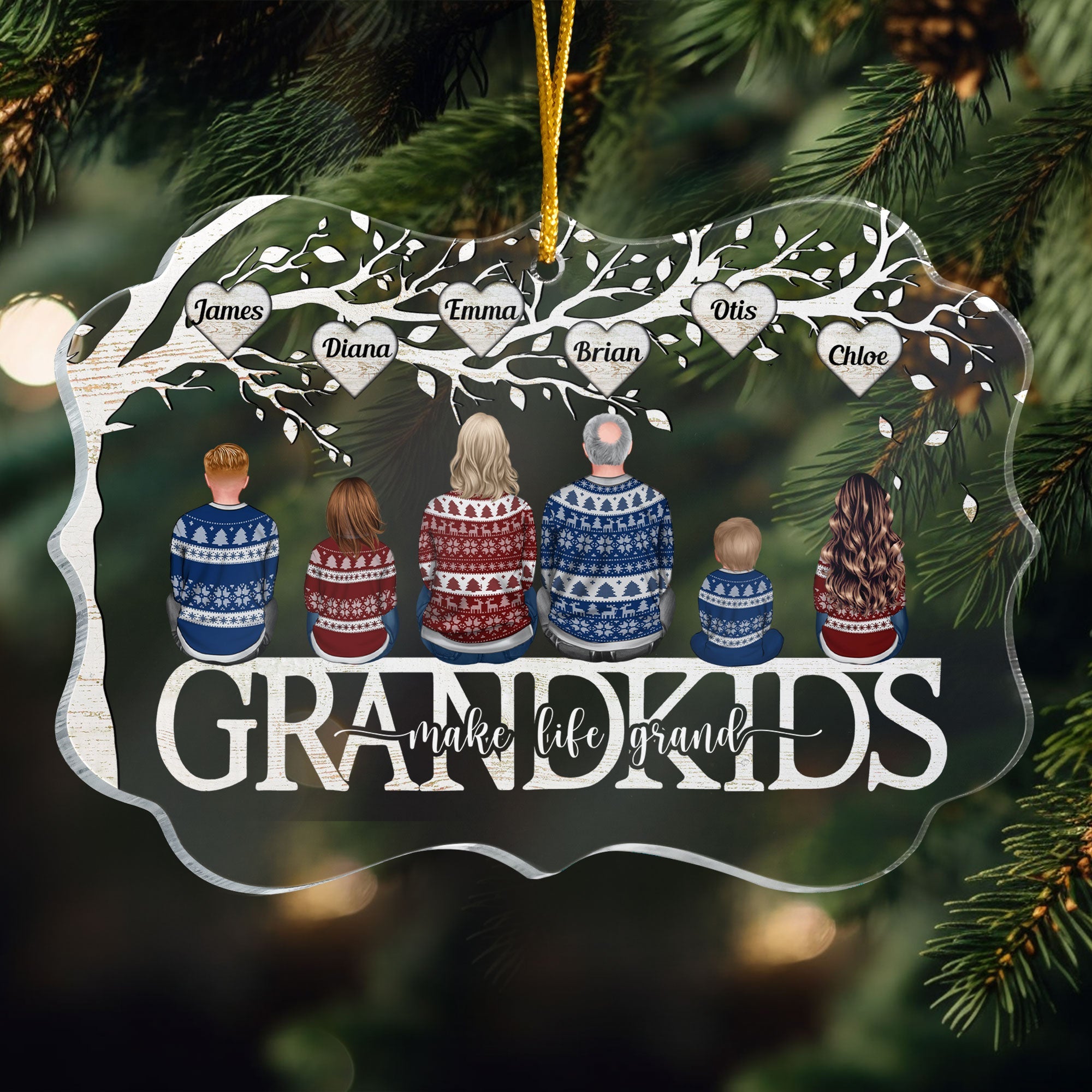 Grandkids Make Life More Grand - Personalized Acrylic Ornament