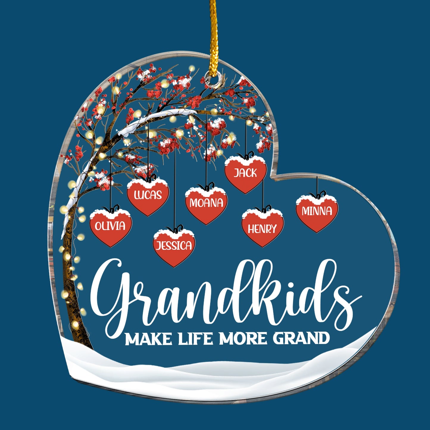 Grandkids Make Life More Grand - Personalized Acrylic Ornament