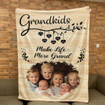 Grandkids Make Life More Grand - Personalized Photo Blanket