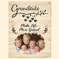 Grandkids Make Life More Grand - Personalized Photo Blanket