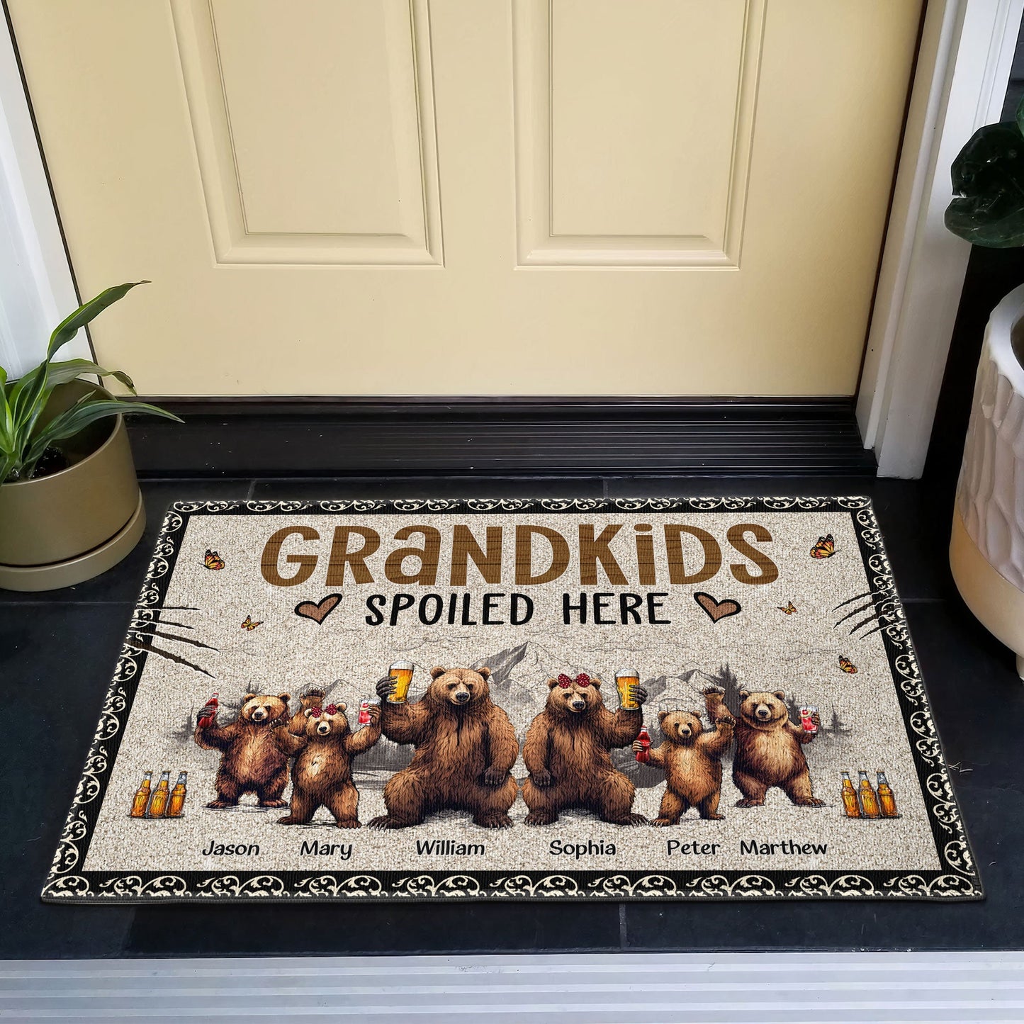 Grandkids Spoiled Here - Personalized Doormat